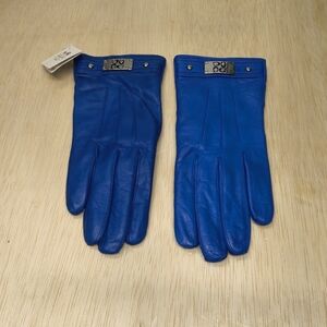 Coach Women's Cobalt Blue Leather Gloves - NWT Size 7